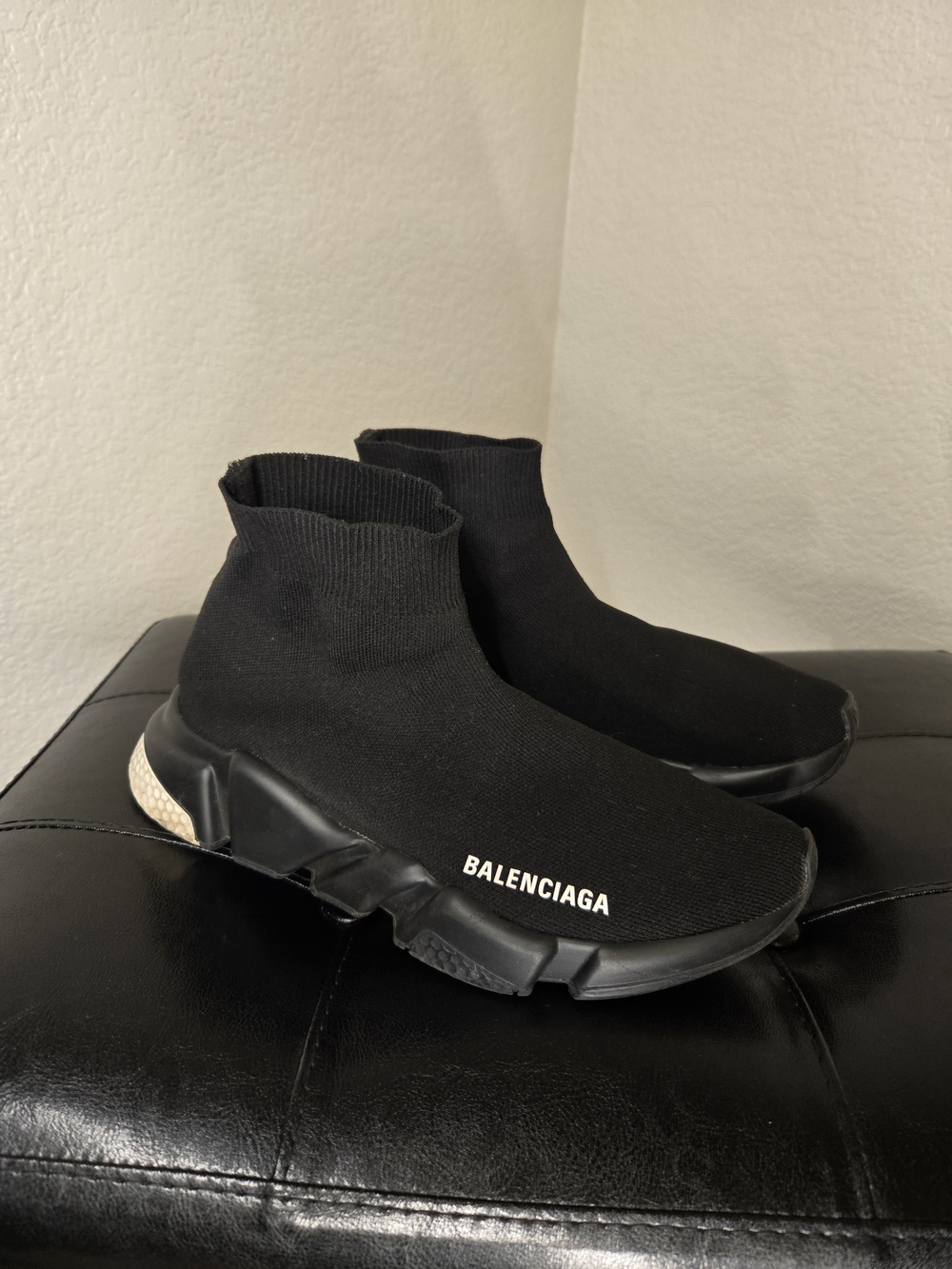 Balenciaga Black Knit Speed Trainer Sneakers